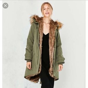 Urban outfitters fur lined parka